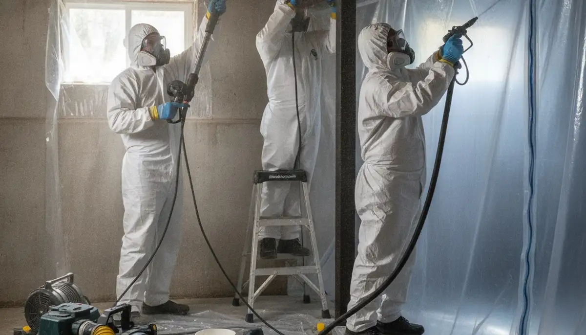 Palmdale, CA mold removal team inspecting water damage in a home for fast restoration